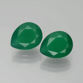  ct natürliche Grün Achat-Edelsteine, Birnenform, Transparent