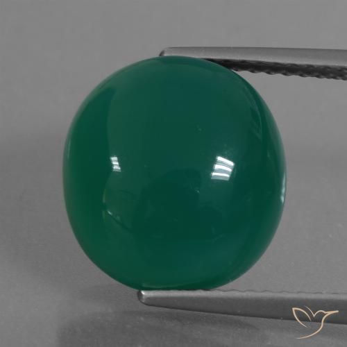 7.18ct Natürlicher Mittelgrün Achat, Oval, Lichtdurchlässig