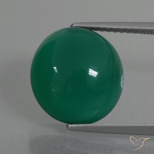 7.28ct Natürlicher Mittelgrün Achat, Oval, Lichtdurchlässig