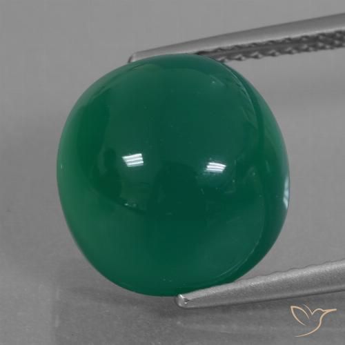 7.45ct Natürlicher Waldgrün Achat, Oval, Lichtdurchlässig