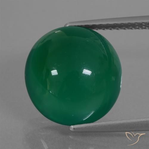 7.02ct Natürlicher Mittelgrün Achat, Oval, Lichtdurchlässig