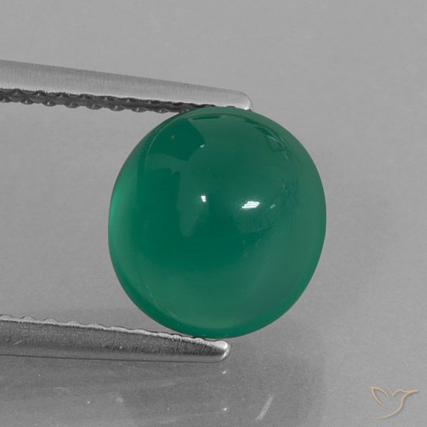 3.05ct Natürlicher Mittelgrün Achat, Oval, Lichtdurchlässig
