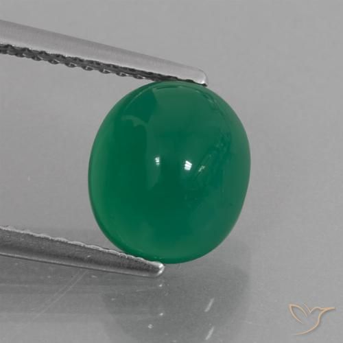 2.83ct Natürlicher Warmes Grün Achat, Oval, Lichtdurchlässig
