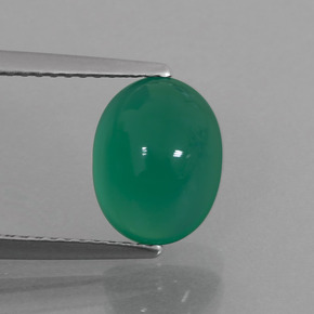 2,87 ctw natürlicher grüner Achat, Oval Schliff, Lichtdurchlässig