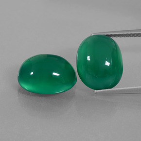 12,08 ct natürliche grüner Achat-Edelsteine, Oval Schliff, Lichtdurchlässig