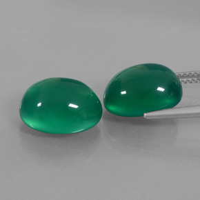 12,08 ct natürliche grüner Achat-Edelsteine, Oval Schliff, Lichtdurchlässig