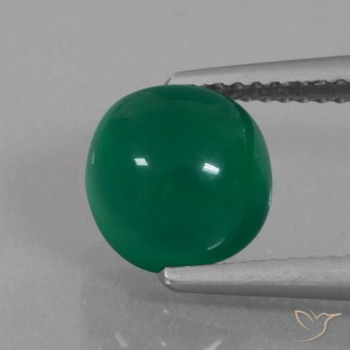 3.01ct Natürlicher Mittelgrün Achat, Oval, Lichtdurchlässig