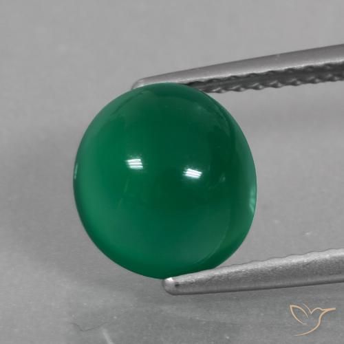 2.75ct Natürlicher Waldgrün Achat, Oval, Lichtdurchlässig