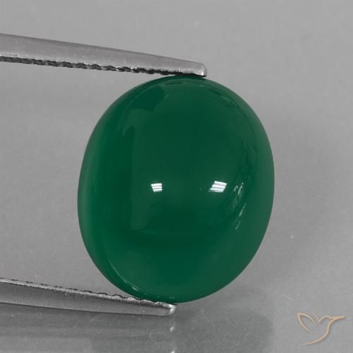 7.44ct Natürlicher gelblich-grün Achat, Oval, Lichtdurchlässig