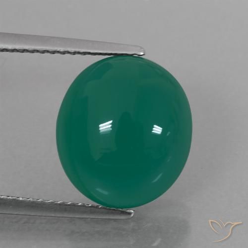 6.30ct Natürlicher Mittelgrün Achat, Oval, Lichtdurchlässig