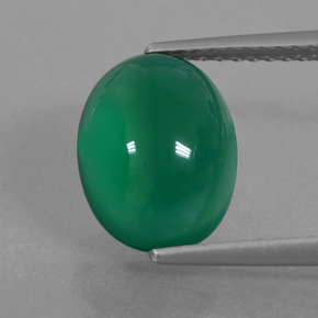 3,62 ctw natürlicher grüner Achat, Oval Schliff, Lichtdurchlässig