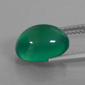 3,62 ctw natürlicher grüner Achat, Oval Schliff, Lichtdurchlässig
