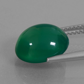 4,31 ctw natürlicher grüner Achat, Oval Schliff, Lichtdurchlässig