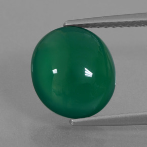 3,82 ctw natürlicher grüner Achat, Oval Schliff, Lichtdurchlässig