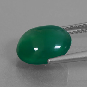 3,82 ctw natürlicher grüner Achat, Oval Schliff, Lichtdurchlässig