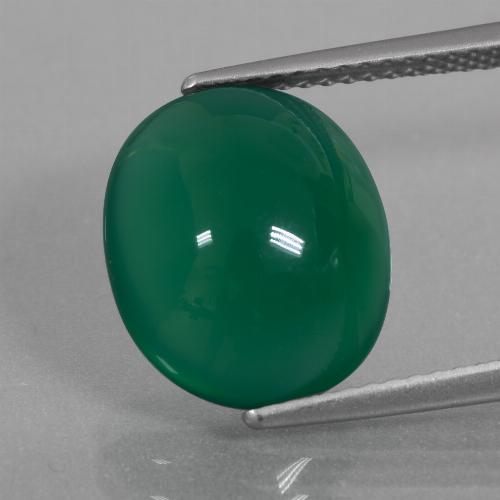 5,79 ctw natürlicher grüner Achat, Oval Schliff, Lichtdurchlässig