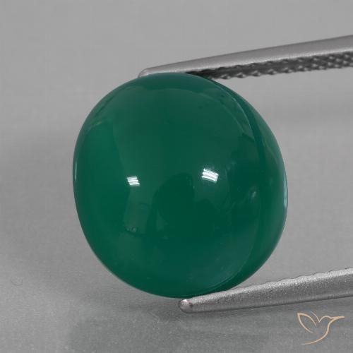 6.90ct Natürlicher Mittelgrün Achat, Oval, Lichtdurchlässig