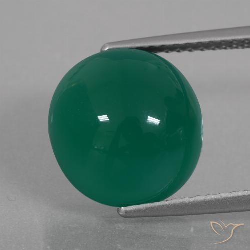 6.52ct Natürlicher Mittelgrün Achat, Oval, Lichtdurchlässig