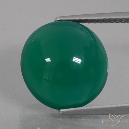 7.60ct Natürlicher Mittelgrün Achat, Oval, Lichtdurchlässig
