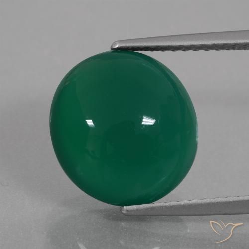 6.78ct Natürlicher Waldgrün Achat, Oval, Lichtdurchlässig