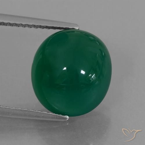 7.21ct Natürlicher Mittelgrün Achat, Oval, Lichtdurchlässig