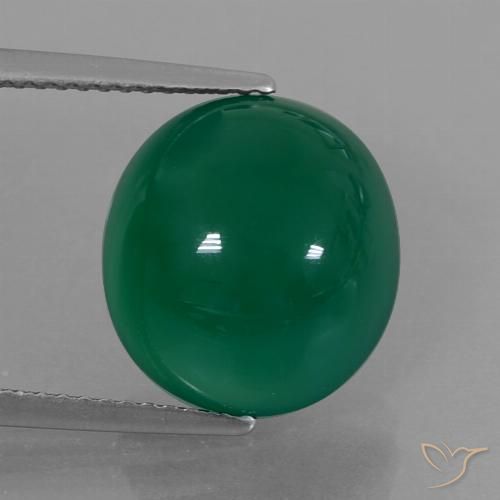 7.38ct Natürlicher gelblich-grün Achat, Oval, Lichtdurchlässig, Photo A