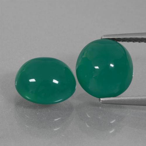 5,78 ct natürliche grüner Achat-Edelsteine, Oval Schliff, Lichtdurchlässig