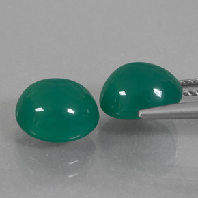 5,78 ct natürliche grüner Achat-Edelsteine, Oval Schliff, Lichtdurchlässig