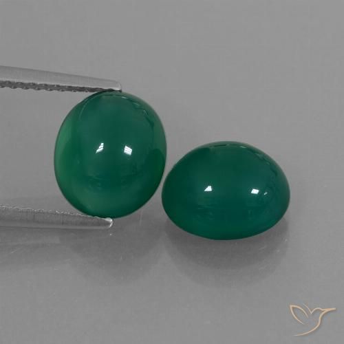 4.96ctw Natürlicher Grün Achat, Oval, Lichtdurchlässig, Photo A