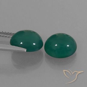 4.96 ct natürliche Grün Achat-Edelsteine, Oval, Lichtdurchlässig