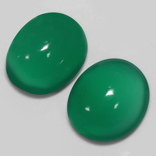 5.81 ct natürliche Mittelgrün Achat-Edelsteine, Oval Schliff, Lichtdurchlässig
