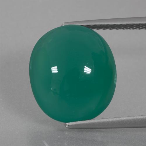 7,10 ctw natürlicher grüner Achat, Oval Schliff, Lichtdurchlässig