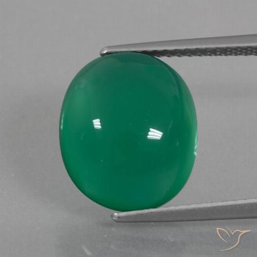 7.77ct Natürlicher Mittelgrün Achat, Oval, Lichtdurchlässig