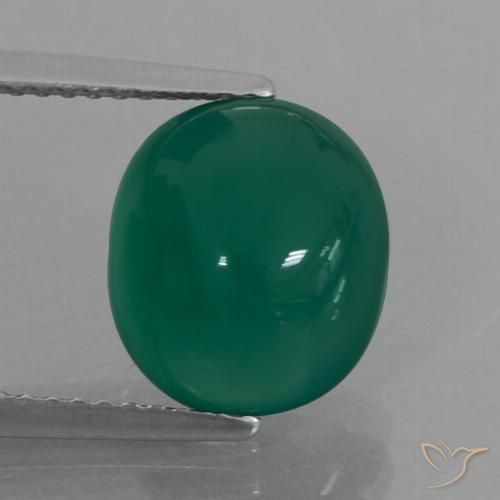 4.14ct Natürlicher Mittelgrün Achat, Oval, Lichtdurchlässig, Photo A