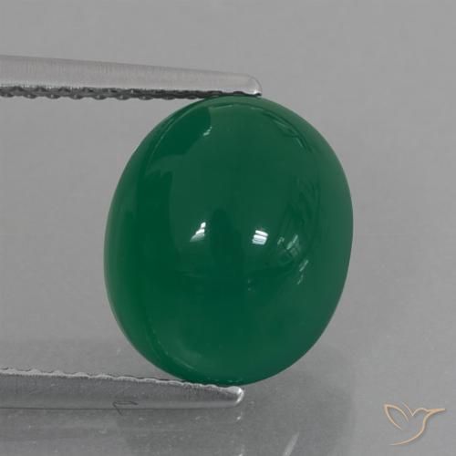 4.71ct Natürlicher Mittelgrün Achat, Oval, Lichtdurchlässig