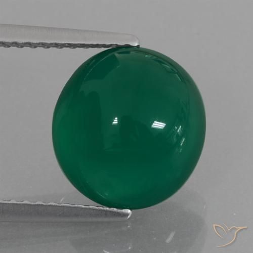 4.34ct Natürlicher Waldgrün Achat, Oval, Lichtdurchlässig