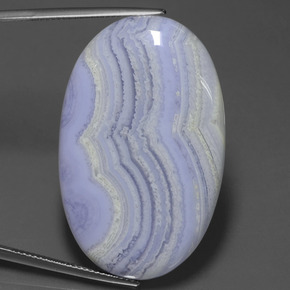 57,92 ctw natürlicher blauer Achat, Oval Schliff, Lichtundurchlässig