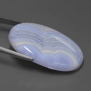 57,92 ctw natürlicher blauer Achat, Oval Schliff, Lichtundurchlässig