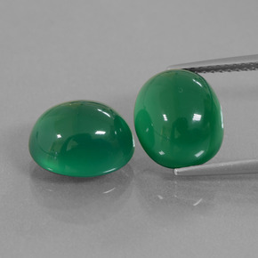 8,66 ct natürliche grüner Achat-Edelsteine, Oval Schliff, Lichtdurchlässig