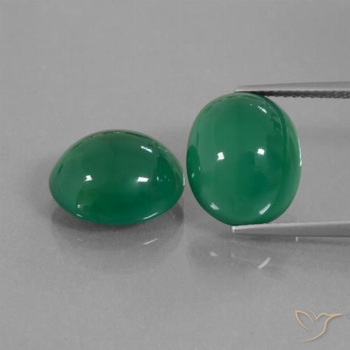 13,04 ct natürliche grüner Achat-Edelsteine, Oval Schliff, Lichtdurchlässig
