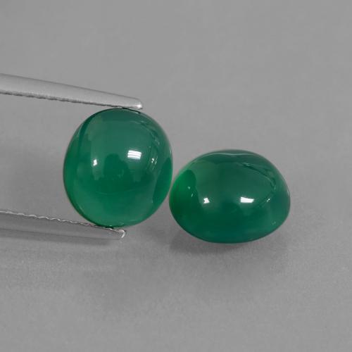 5.36 ct natürliche Waldgrün Achat-Edelsteine, Oval Schliff, Lichtdurchlässig