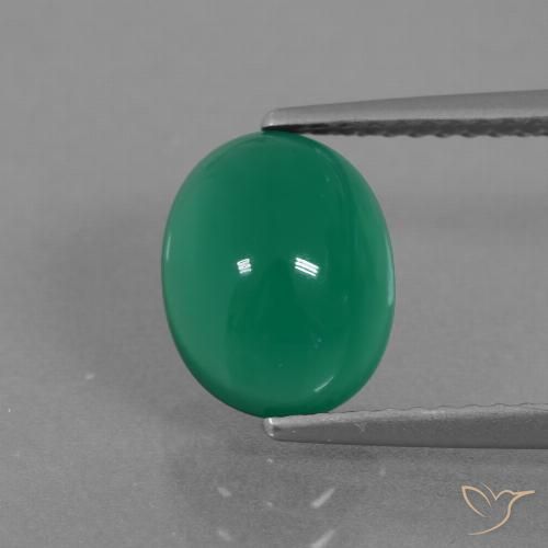 2.33ct Natürlicher Kieferngrün Achat, Oval, Lichtdurchlässig