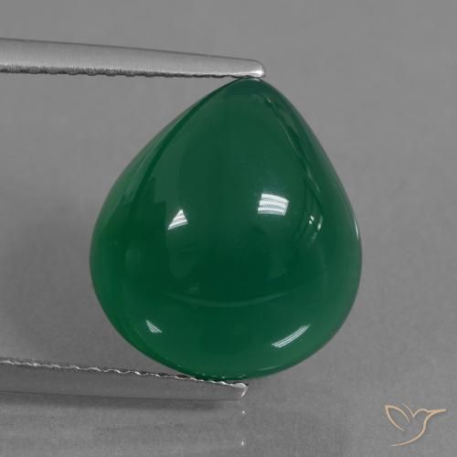 7.10ct Natürlicher gelblich-grün Achat, Birnenform, Lichtdurchlässig