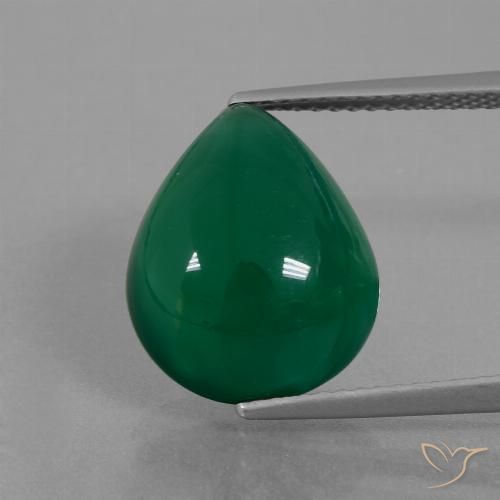 7.46ct Natürlicher Mittelgrün Achat, Birnenform, Lichtdurchlässig