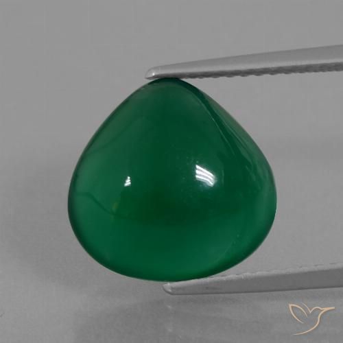 6.83ct Natürlicher Mittelgrün Achat, Birnenform, Lichtdurchlässig