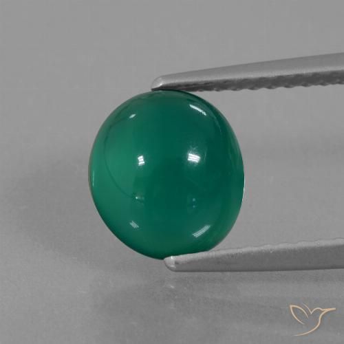 2.25ct Natürlicher Grün Achat, Oval, Lichtdurchlässig