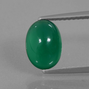 1,98 ctw natürlicher grüner Achat, Oval Schliff, Lichtdurchlässig