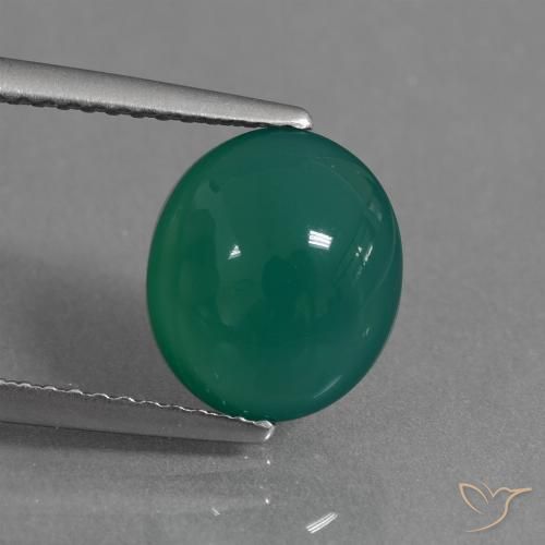 2.64ct Natürlicher Mittelgrün Achat, Oval, Lichtdurchlässig