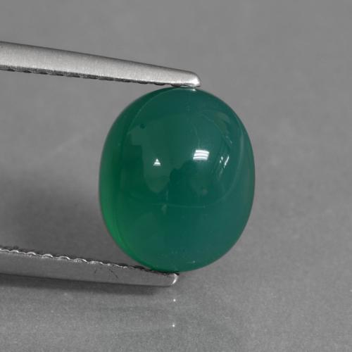 2,91 ctw natürlicher grüner Achat, Oval Schliff, Lichtdurchlässig