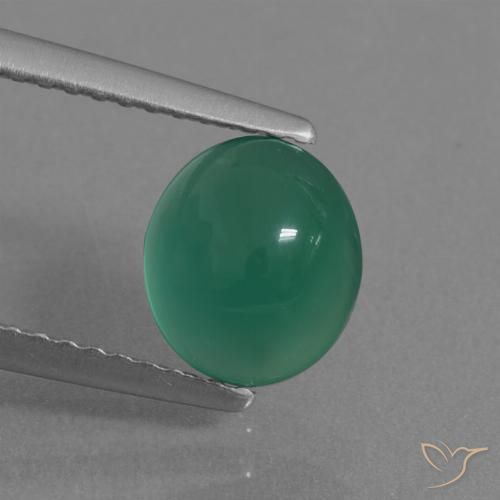 1.57ct Natürlicher Mittelgrün Achat, Oval, Lichtdurchlässig